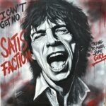 Retrato de Mick Jagger pintado por Nasper, arte urbano estilo grafiti, cuadro original "Satisfaction"