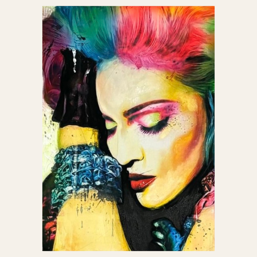 Retrato de Madonna pintado por Nasper, arte urbano, cuadro original "VIRGIN"