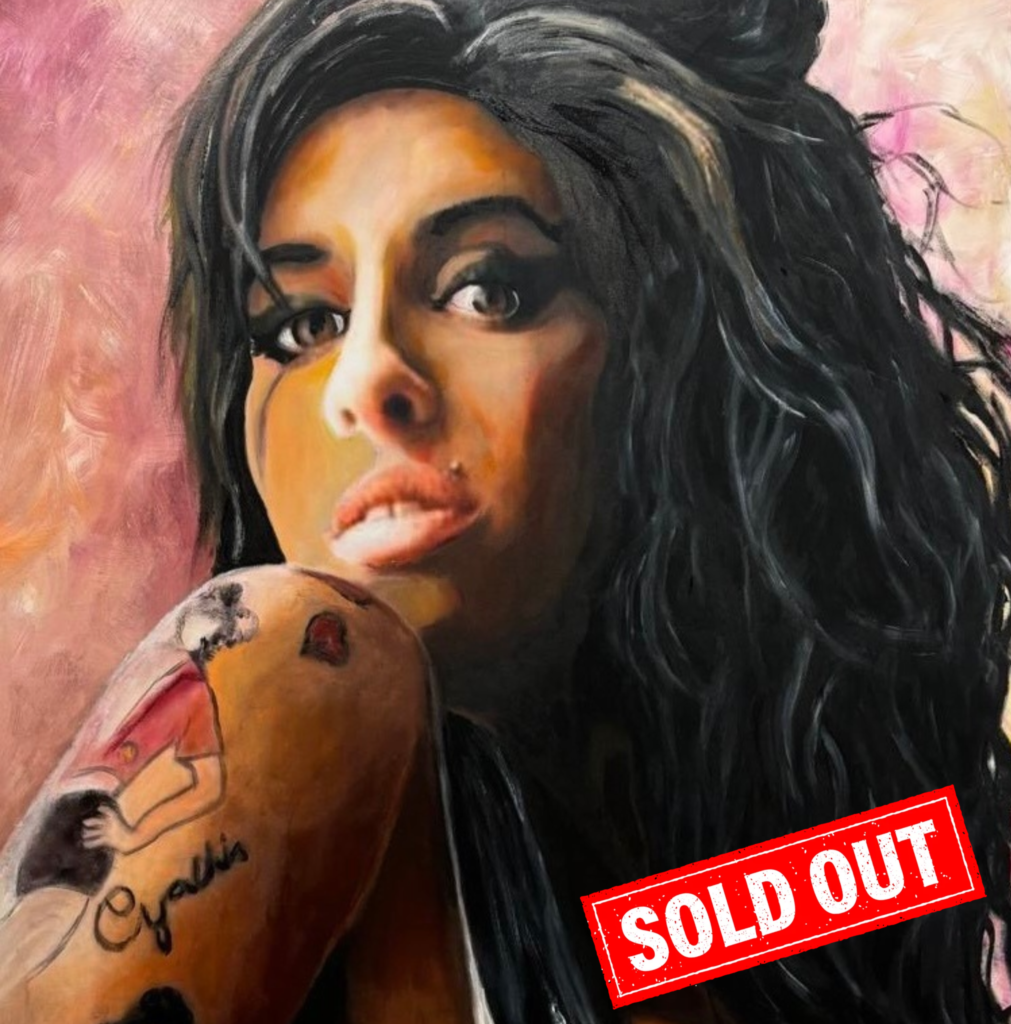 Retrato de Amy Winehouse pintado por Nasper, arte urbano, cuadro original "AMY"